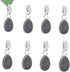 8Pcs Tablecloth Weights Hangers,Outdoor Tablecloth Weights, Tear Drop Marble tablecover Weights, Tablecloth Pendant, Stone Table Scale, Family Dining Table Decoration, Metal clotheslinger (Drop-Grey)