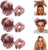 Satin Heatless Hair Curler 3 Sets, Heatless Curls for All Hair Types with Hair Caps, No Heat Curlers to Sleep In