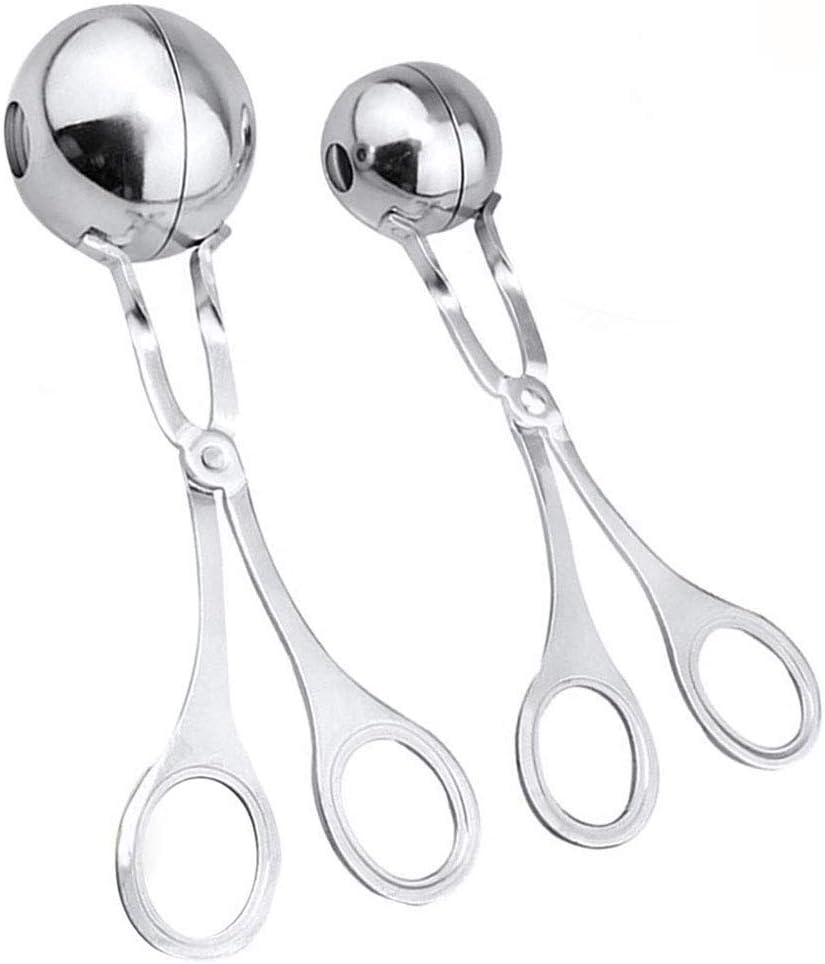 DodoBee Meatball Scoop Ball Maker, 2PCS Stainless Steel Meat Baller Tongs, Cake Pop Maker Meatball Scooper Cake Pop Scooper Melon Baller Rice Dough Ice Tongs for Kitchen Tools, Ball Size 1.38"&1.78"