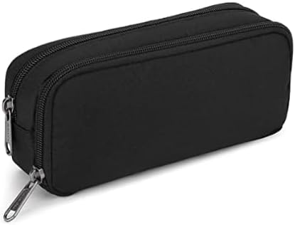 Pencil Case Large Capacity Pencil Pouch Aesthetic Pen Bag Office Stationery Organizer Simple Sturdy Multifunctional Pencil Bag for Men - Black