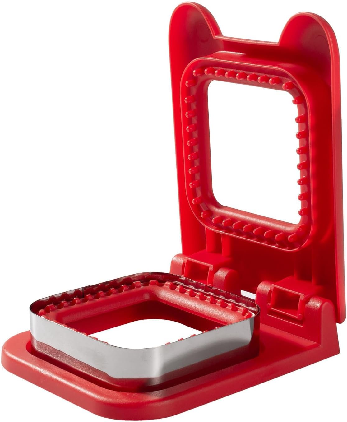 Sandwich Cutter and Sealer, Square Pocket Sandwiches Cutter Uncrustables Maker, Sandwich Cutters for kids love lunchables (Red)