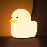 LED Duck Night Light, Cute Animal Silicone Nursery Night Light Rechargeable Table Lamp Bedside Lamp with Touch Sensor for Women Bedrooms, Livin