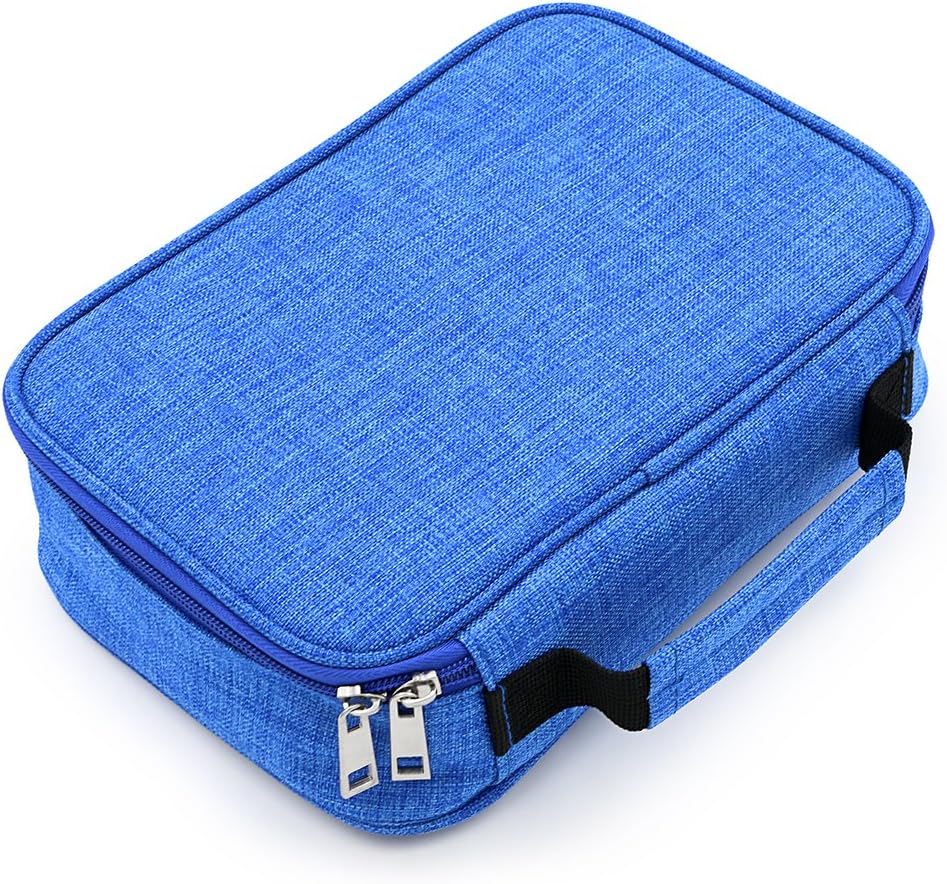 ® High Capacity Zipper Pens Pencil Case-Multi-Functional Stationery Pencil Pouch 72 Slots(Blue)