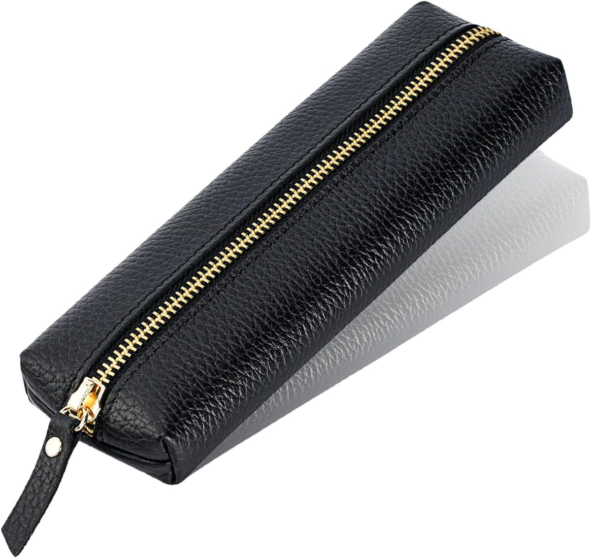 Genuine leather pen case, Cowhide pencil puch with zipper, Soft pen bag for adults.