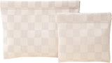 2 Pieces Waterproof Makeup Bag Set for Women, Checkered Cosmetic Bag Travel Toiletry Bag Organizer Cute Small Makeup Bag Aesthetic Accessories Storage Bag for Women, White