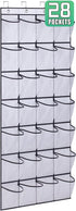 28 Large Mesh Pockets Over The Door Shoe Rack, Hanging Shoe Organizer for Closet Hanging Shoe Rack Holder Hanger, White