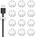 Cord Holder Cable Clips, 12PCS White Adhesive Cord Organizer Charger Holder Wire Management Keeper for Nightstand, Desk, Office or Mouse