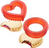 Sandwich Cutter and Sealer,Pack of 2 Bread Sandwich Pancake Maker,Kids Lunch Pastry Bread Cutter,Great for Lunchbox and Bento Box,Boys and Girls Kids Lunch(Heart,Round),blue,red