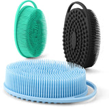 Silicone Body Scrubber, Set of 3 Soft, Exfoliating, Blood Circulation, Cleansing, Softening, All Skin Types, Manual, SKIN_CLEANING_BRUSH