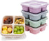 5 Pack Bento Lunch Box，4 Compartment Snack Containers，Divided Bento Snack Box，Meal Prep Lunch Containers, Lunch Box Kids/Toddle/Adults,Food Storage Containers for School, Work and Travel (5 pack)