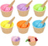 6 Pack Plastic Ice Cream Bowls with Spoons,Reusable Plastic ice Cream Cups,Cartoon Candy Colorice Cream Bowls Set for Sundae Frozen Yogurt Summer Holiday Parties