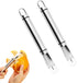 2PCS Stainless Steel Orange Peeler，Grapefruit Peeler，Easy to Peel, Long Handle Orange Citrus Peeler Tool, Triangular-Blade & Zigzag-Shovel Orange Peeler Gadget(2PCS)