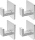 Adhesive Towel Hooks, 4 Pack Sticky Hooks for Hanging Heavy Duty, Coat/Towel Hooks Wall Hooks for Bathroom Kitchen Hotel (Silver)
