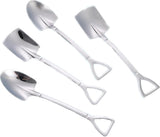 Fruit Dessert Shovel Spoons Set 4PCS, 6 inch Stainless Steel Mixed Dinner Teaspoon Spoons for Dessert Coffee Tea Ice Cream Fruit Cake for Home Kitchen Restaurant
