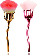 2 Pieces Rose Makeup Brushes Blush Brush Super Large Face Powder Makeup Brushes kabuki brushes for Powder Cosmetic Nail Dust Brush Loose Powder Brush Makeup Manicure (Gold/Pink)