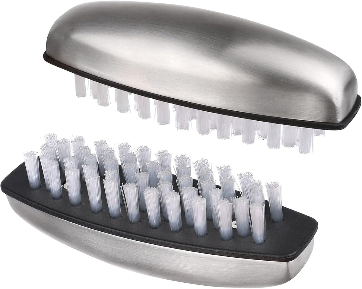4 Pieces Nail Cleaning Brush,  Stainless Steel Fingernail Hand Scrubbing Brushes for Nails Toes Pedicure Nail Cleaning and Scrubbing