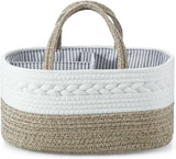 Baby Diaper Caddy Organizer, Portable Nursery Organizers and Storage Baby Basket, Cotton Rope Diaper Organizer for Baby Shower Gifts Newborn Infants - Brown