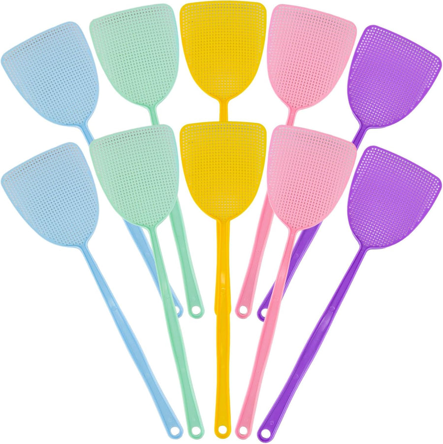 Plastic Fly Swatter, 10 Pack Multi-Color Strong Fly Killer, Manual Pest Control Fly Catcher for Indoor Outdoor Mosquitoes, Flies, Spiders, Insect