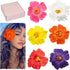 Hawaiian Flower Hair Clips for Women, 6Pcs Hibiscus Hair Clips for Thick Thin Hair, 3.5 Inch Artificial Flower Clips for Vacation Beach Party