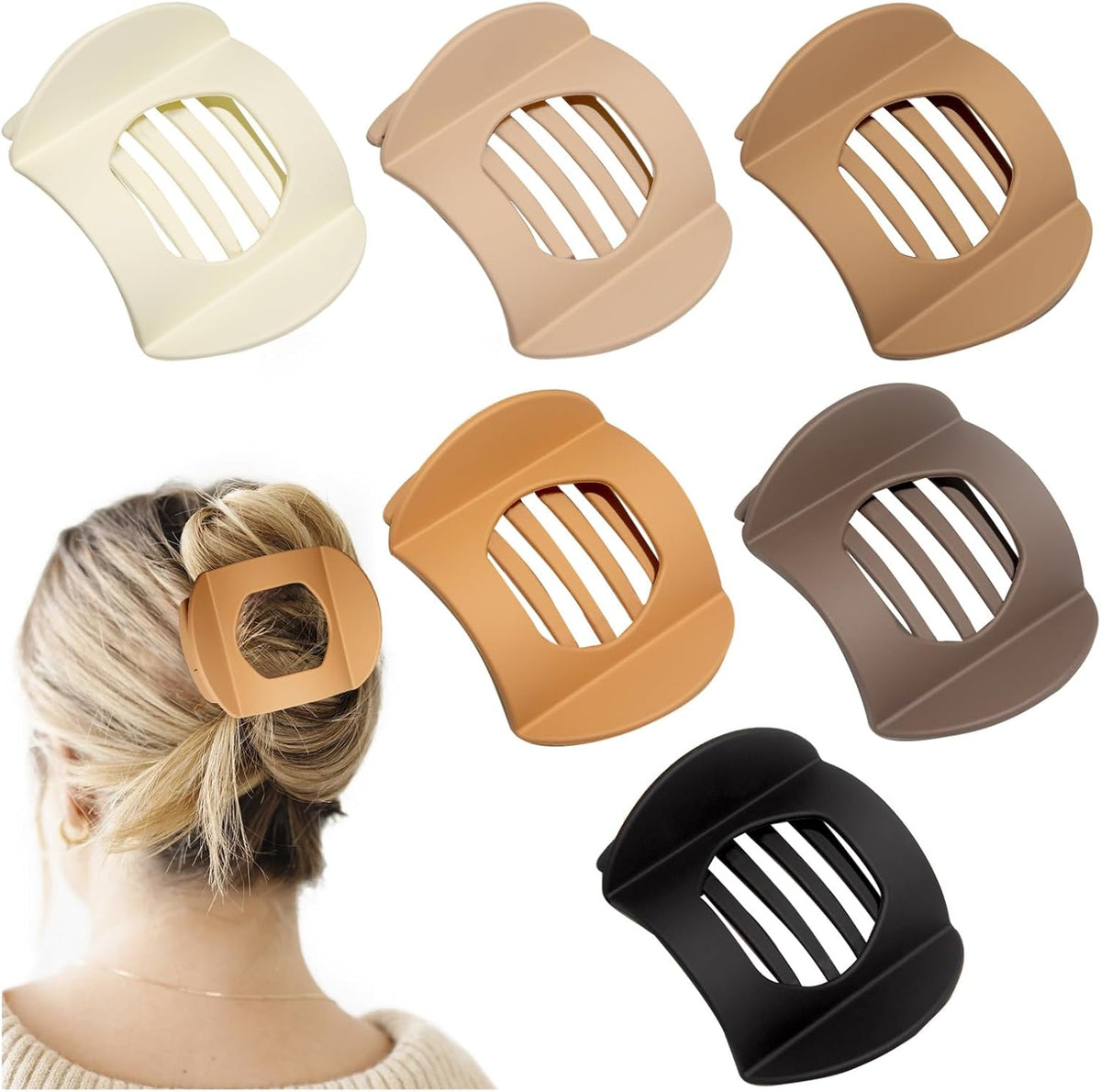 4" Large Square Flat Hair Clips for Women - Strong Hold Lay Down Claw Clamps Hair Barrettes Alligator Clip for Thick Thin Hair