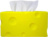 Cheese Automatic Sinking Tissue Box Cover, Stylish Rectangle Sunken Tissue Box Holder with Pull-Out Bottom, Decorative Tissue Cover for Bathroom Toilet Bedroom Table Desk Office (Yellow)