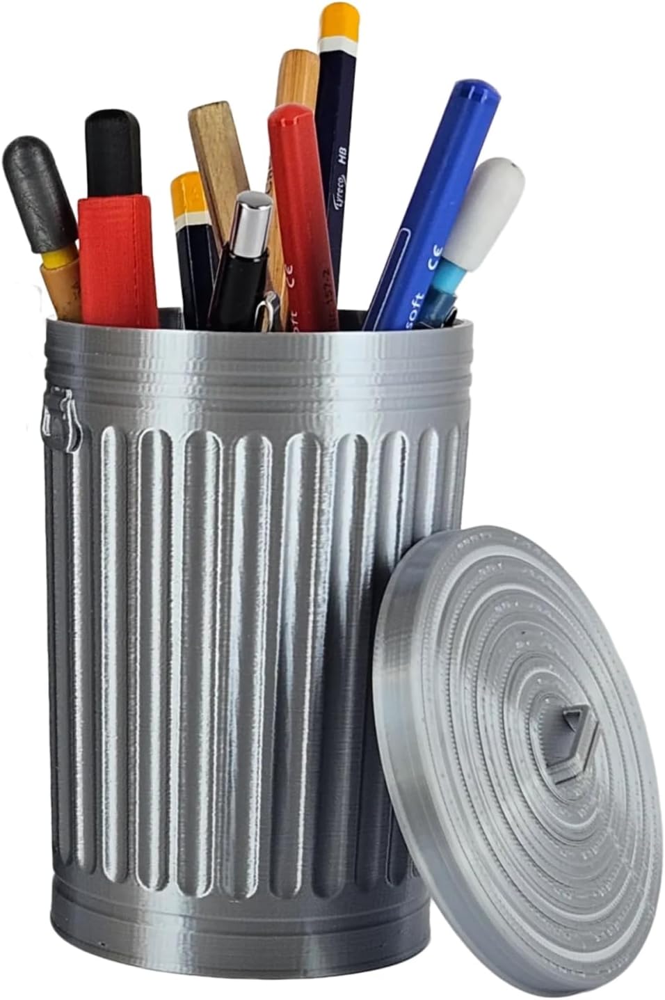 Creative Trash Can Pen Holder for Desk, Pencil Holder Desk Organizers, Office Supplies Decorations Idea Gift