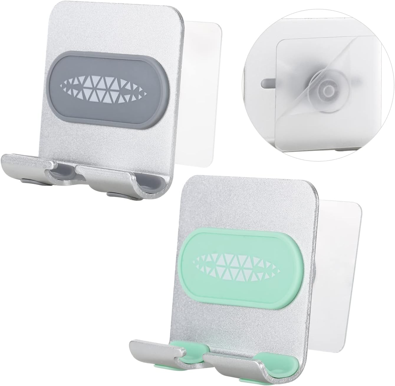 2 PCS Shower Phone Holder, Shower Phone Mount Phone Holder for Shower Wall Mount Phone Holder Phone Wall Mount Adjustable Cellphone Stand Cell Phone Stand with Adhesive Pads for Bathroom Kitchen