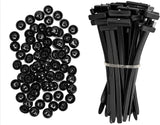 Nylon Universal Zip Ties, 100PCS Cable Ties Buckle, Self-Locking Multipurpose Black Zip Ties Heavy Duty for Car Daily Repair Indoor and Outdoor UV Resistant