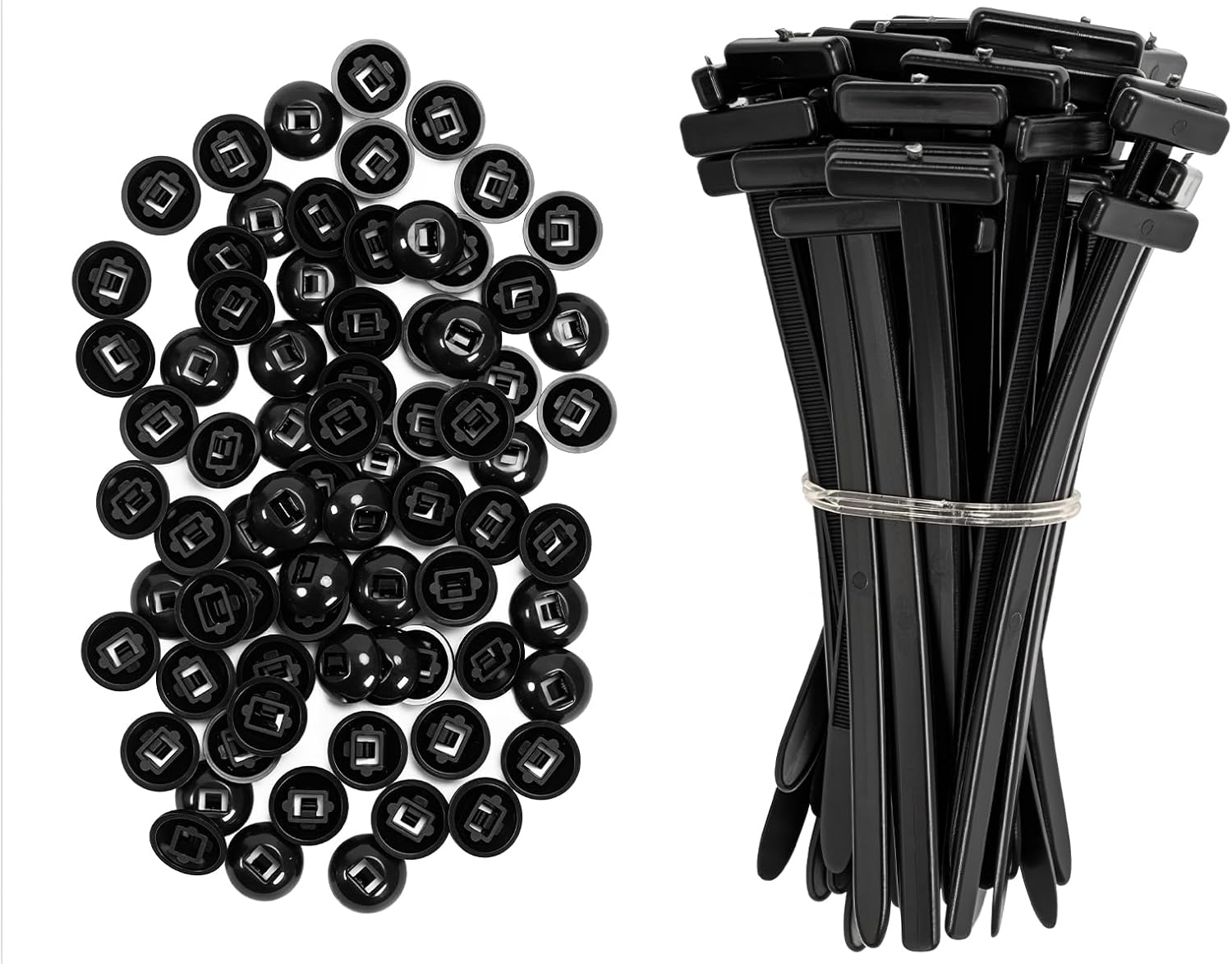 Nylon Universal Zip Ties, 100PCS Cable Ties Buckle, Self-Locking Multipurpose Black Zip Ties Heavy Duty for Car Daily Repair Indoor and Outdoor UV Resistant