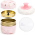 Dusting Boby Powder Puffs and Container for Women Baby, 3.15in Portable Soft Dusting Powder Container with Puff for Home Travel (Pink)