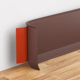 Flexible Wall Base Baseboard Molding Trim, 4 Inch(W) x 20 Feet(L) Self-Adhesive Vinyl, Peel and Stick Cove Base, Rubber Wall Base Moulding Trim(Brown)