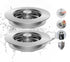 2 Pack All Metal Stainless Steel 3 in 1 Kitchen Sink Drain Strainer, Upgraded Anti-Rust Sink Stop Combo, Anti-Clogging Stainless Steel Basket with Metal Handle for US Standard 3-1/2" Drain