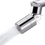 Kitchen Sink Faucet Aerator Solid Brass - Big Angle Swivel Faucet Aerator Dual-Function 2 Sprayer Kitchen Faucet Attachment Swivel Sprayer- 360-Degree Swivel - Polished Chrome/ 1.8GPM