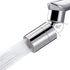 Kitchen Sink Faucet Aerator Solid Brass - Big Angle Swivel Faucet Aerator Dual-Function 2 Sprayer Kitchen Faucet Attachment Swivel Sprayer- 360-Degree Swivel - Polished Chrome/ 1.8GPM
