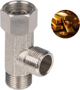 Bidet T Adapter, Metal T Valve for Bidet(3/8” x 3/8” x 3/8”), 3 Way Tee Connector Bidet Attachment for Toilet