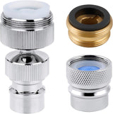 Dishwasher Snap Adapter Connection 2 Pack, One with Swivel Ball Joint and The Other One with Faucet Aerator, 15/16-27Male Outside and 55/64-27Female Inside, Chrome