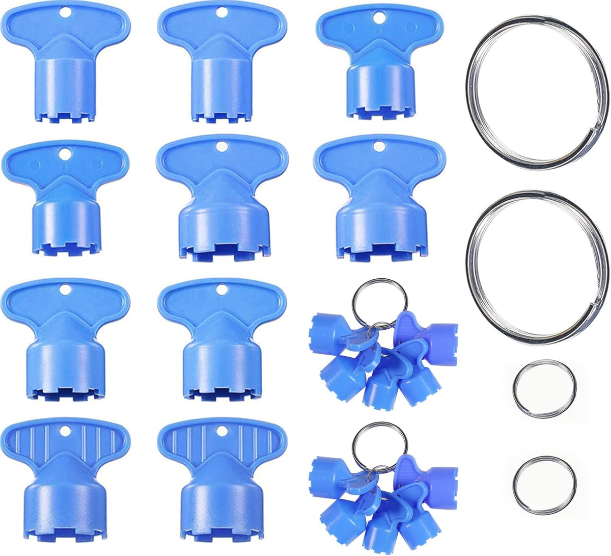 20 Pieces Faucet Aerator Key, Aerator Wrench Faucet Aerator Key with a Ring for Easy Storage Removal Wrench Tool for M16.5 M18.5 M21.5 M22.5 M24 Aerators, 5 Set (Pack of 4)