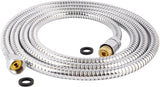 All Metal Shower Hose 90 inch (7.5 ft) Bathroom Handheld Shower Head Hose 2.3 Meters Extension Replacement Part with Brass Fittings Made of Stainless Steel -Polished Chrome Finish