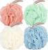 Store Bath Sponges Shower Loofahs Large Mesh Balls Sponge 4 Colors for Body Wash Bathroom Men Women - Pack of 4 Scrubber Cleaning Loofah Bathing Accessories (50g)
