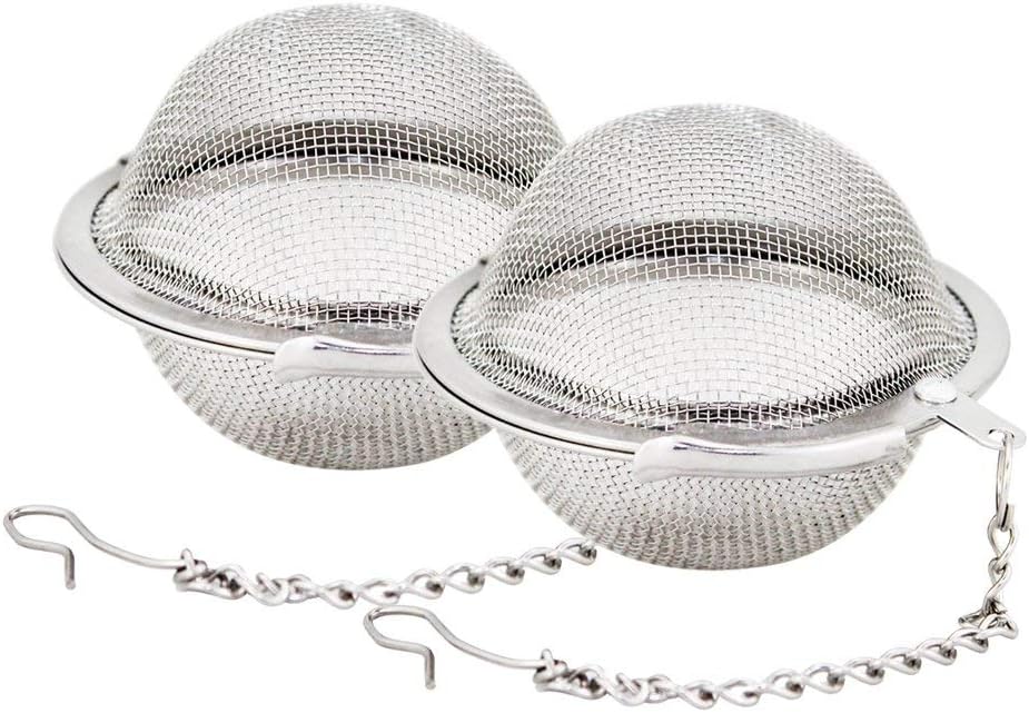 Store 2pcs Stainless Steel Mesh Tea Ball Inch Tea Strainers Tea Strainer Filters for Tea (2.1 inches)