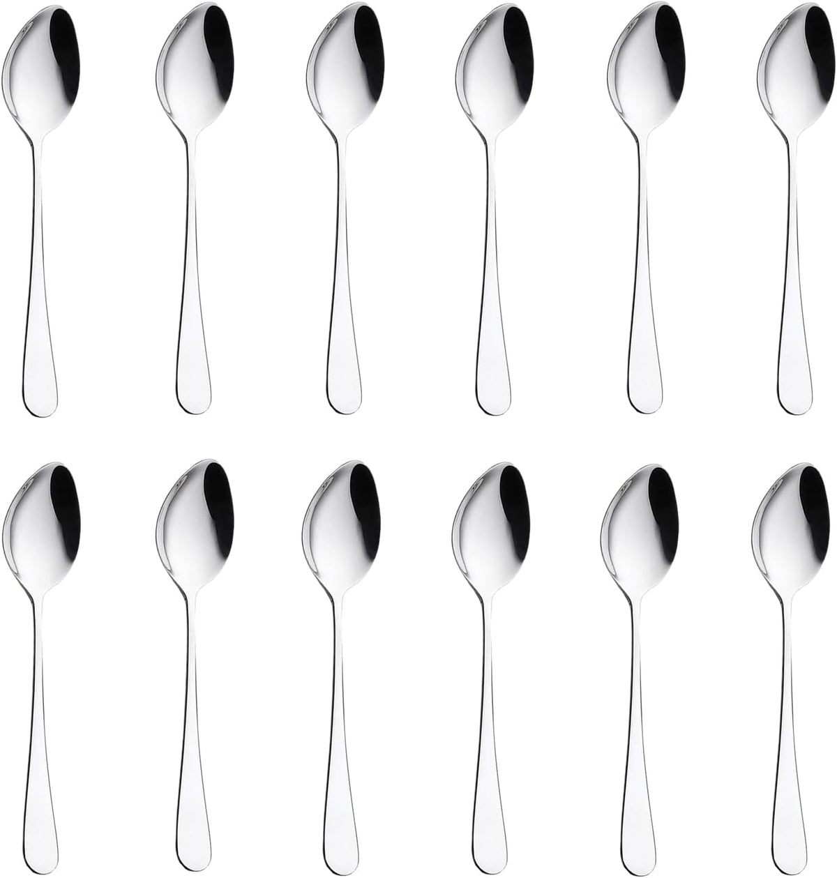 Store 12pcs Dinner Spoons Silverware Set, 17 cm Stainless Steel Soup Spoons, Mirror Polished Round Edge Tablespoons, Dishwasher Safe for Home, Restaurant
