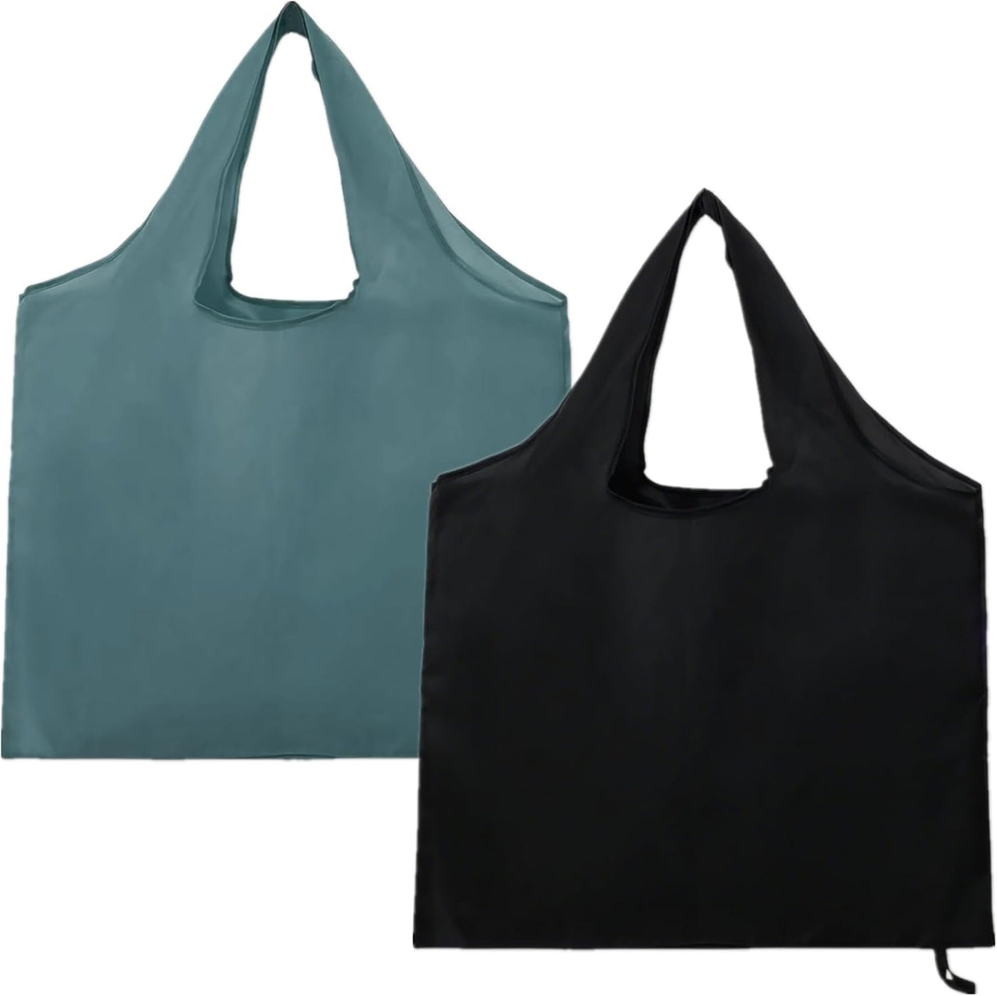 Store Grocery Bags 2 Pack Large Foldable Shopping Bag Folding into Attached Elastic Bands 44x40cm Reusable Washable