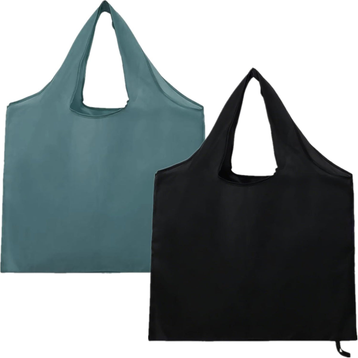 Store Grocery Bags 2 Pack Large Foldable Shopping Bag Folding into Attached Elastic Bands 44x40cm Reusable Washable
