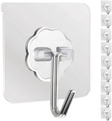 Store Adhesive Wall Hooks 24 Pack Heavy Duty Self Adhesive Hooks for Hanging, Transparent Waterproof Oilproof Sticky Hook for Kitchen Bathroom Shower Door Outdoor Home Improvement Utility Hook
