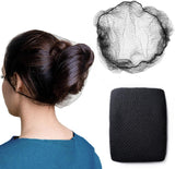 100Pcs Hair Net Black 24" Invisible Hair Nets for Women and Men - Perfect for Hair Bun, Sleeping, & Kitchen Food Service
