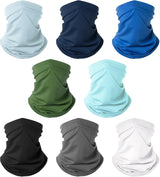8 Pack Neck Gaiter  Gator Bandana Face Mask Cooling UV Protection Face Cover Neck Scarf for Men Women