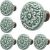 Green Ceramic knobs, Kitchen Cabinet Knobs, Retro Dresser Knobs, Drawer Knobs, Furniture Decorative Knobs and Pulls for Drawer, Dressers, Cupboard, Closet, 34mm / 1.3Inch Diameter(10Pcs)