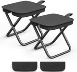 Camping Stool, Portable Folding Stool with Carry Bag, Foldable Seat, Ultralight Camping Stool for Travel Walking Hiking Fishing Picnic Barbecue (2, Black)