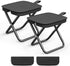 Camping Stool, Portable Folding Stool with Carry Bag, Foldable Seat, Ultralight Camping Stool for Travel Walking Hiking Fishing Picnic Barbecue (2, Black)