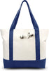 Stylish Canvas Tote Bag with an External Pocket, Top Zipper Closure, Daily Essentials